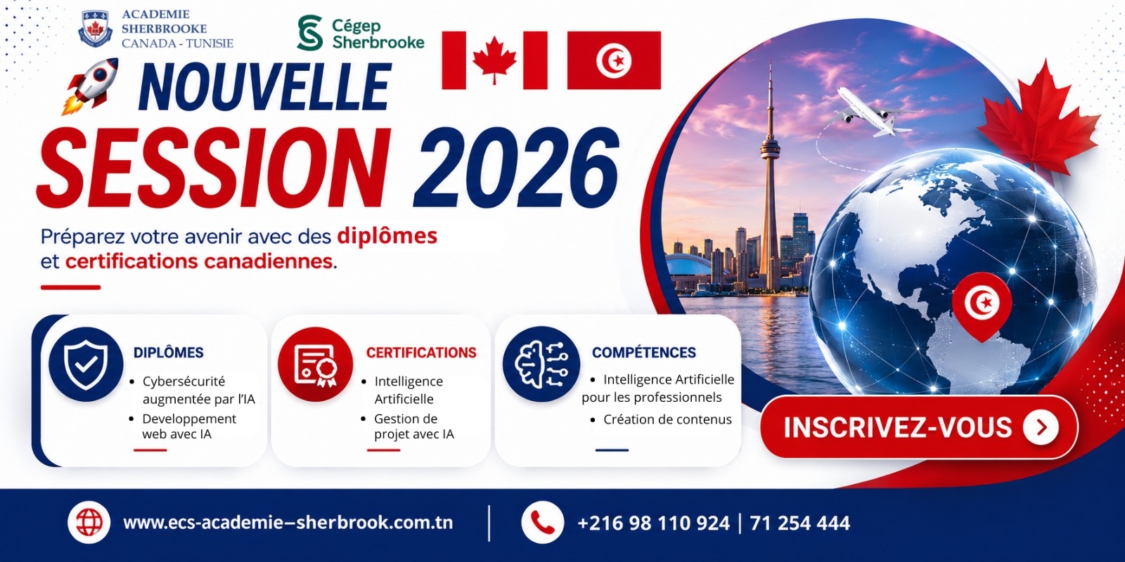 Académie Sherbrooke Canada-Tunisie — Votre passerelle vers l'excellence canadienne